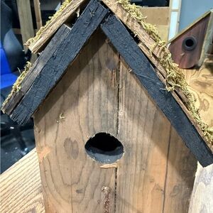 Rustic Wooden Bird House - Natural Brown